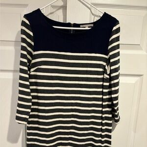 Navy, white, and grey striped Gap dress size medium